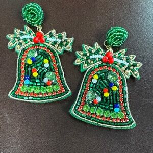 Festive Beaded Bell Earrings